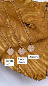 Clearance Rose Gold Stamped Necklace