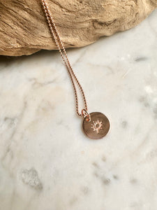 Clearance Rose Gold Sunburst Necklace